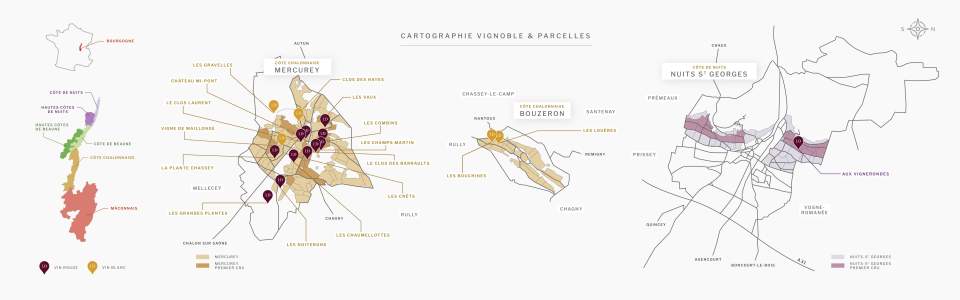 Cartographie <span><span><span><span><span>Domaine &amp; Vigneron, Mercurey Bourgogne</span></span></span></span></span>